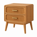 Comodino 50 x 40 x 60 cm in legno marrone con 2 cassetti - stile retrò