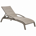 Lettino prendisole 195 x 70 x 100 cm in alluminio e tessuto beige reclinabile