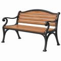 Panchina da giardino 125 x 60 x 85 cm in legno e metallo marrone nero - stile classico